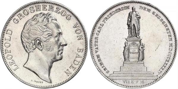 2 Thaler 巴登大公國 (1806 - 1918) 銀 利奥波德 (巴登)