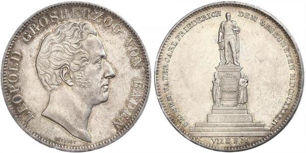 2 Thaler 巴登大公國 (1806 - 1918) 銀 利奥波德 (巴登)