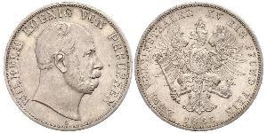 2 Thaler 普魯士王國 (1701 - 1918) 銀 威廉一世 (德国)