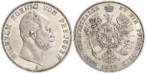 2 Thaler 普魯士王國 (1701 - 1918) 銀 威廉一世 (德国)
