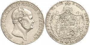 2 Thaler 普魯士王國 (1701 - 1918) 銀 腓特烈·威廉四世 (1795 - 1861)