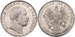 2 Thaler 普魯士王國 (1701 - 1918) 銀 威廉一世 (德国)