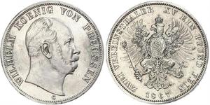 2 Thaler 普魯士王國 (1701 - 1918) 銀 威廉一世 (德国)