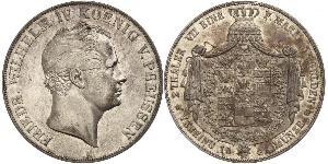 2 Thaler 普魯士王國 (1701 - 1918) 銀 腓特烈·威廉四世 (1795 - 1861)