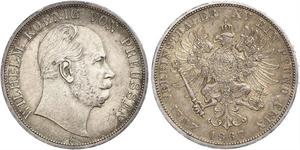 2 Thaler 普魯士王國 (1701 - 1918) 銀 威廉一世 (德国)