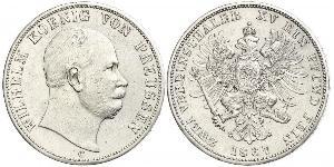 2 Thaler 普魯士王國 (1701 - 1918) 銀 威廉一世 (德国)