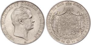 2 Thaler 普魯士王國 (1701 - 1918) 銀 腓特烈·威廉四世 (1795 - 1861)