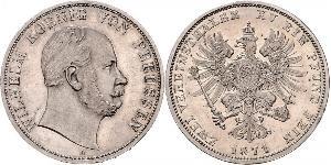 2 Thaler 普魯士王國 (1701 - 1918) 銀 威廉一世 (德国)