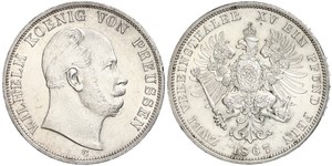 2 Thaler 普魯士王國 (1701 - 1918) 銀 威廉一世 (德国)