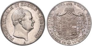 2 Thaler 普魯士王國 (1701 - 1918) 銀 腓特烈·威廉四世 (1795 - 1861)
