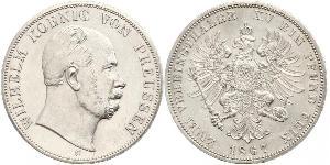 2 Thaler 普魯士王國 (1701 - 1918) 銀 威廉一世 (德国)