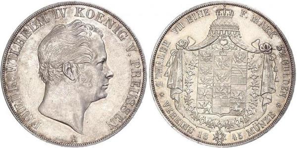 2 Thaler 普魯士王國 (1701 - 1918) 銀 腓特烈·威廉四世 (1795 - 1861)