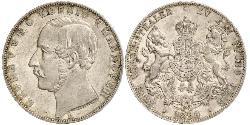 2 Thaler 汉诺威王国 (1814 - 1866) 銀 格奥尔格五世 (汉诺威) (1819 - 1878)