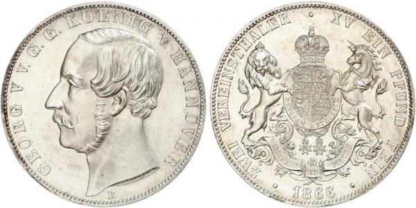 2 Thaler 汉诺威王国 (1814 - 1866) 銀 格奥尔格五世 (汉诺威) (1819 - 1878)