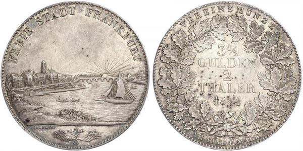 2 Thaler 法蘭克福自由市 銀 