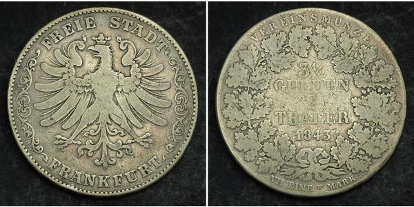 2 Thaler 法蘭克福自由市 銀 