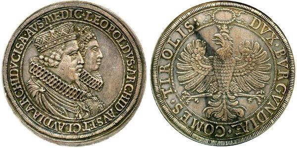 2 Thaler 神圣罗马帝国 (962 - 1806) 銀 Leopold V, Archduke of Austria (1586 – 1632)