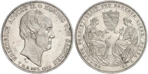 2 Thaler 萨克森王国 (1806 - 1918) 銀 弗里德里希·奥古斯特二世