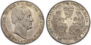 2 Thaler 萨克森王国 (1806 - 1918) 銀 弗里德里希·奥古斯特二世