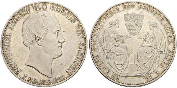 2 Thaler 萨克森王国 (1806 - 1918) 銀 弗里德里希·奥古斯特二世