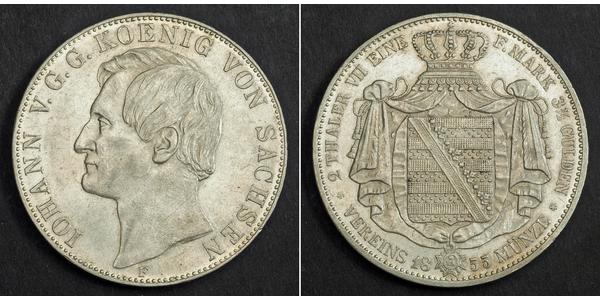 2 Thaler 萨克森王国 (1806 - 1918) 銀 