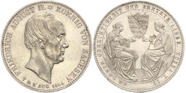 2 Thaler 萨克森王国 (1806 - 1918) 銀 弗里德里希·奥古斯特二世