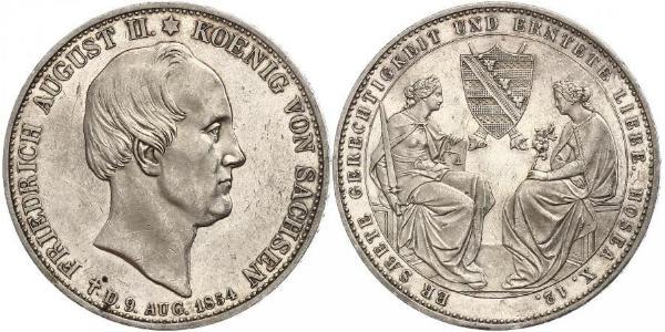2 Thaler 萨克森王国 (1806 - 1918) 銀 弗里德里希·奥古斯特二世