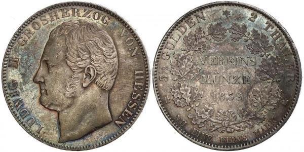 2 Thaler 黑森-达姆施塔特 (1806 - 1918) 銀 路德维希二世 (黑森大公)