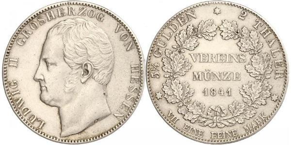 2 Thaler 黑森-达姆施塔特 (1806 - 1918) 銀 路德维希二世 (黑森大公)