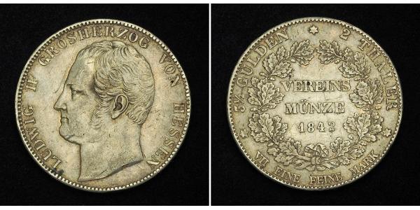 2 Thaler 黑森-达姆施塔特 (1806 - 1918) 銀 路德维希二世 (黑森大公)