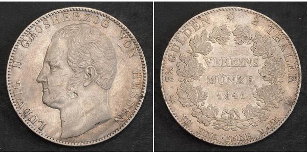2 Thaler 黑森-达姆施塔特 (1806 - 1918) 銀 路德维希二世 (黑森大公)