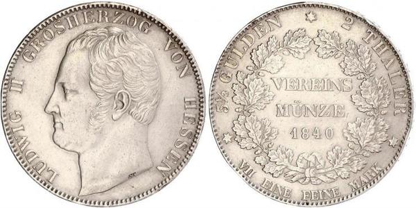 2 Thaler 黑森-达姆施塔特 (1806 - 1918) 銀 路德维希二世 (黑森大公)