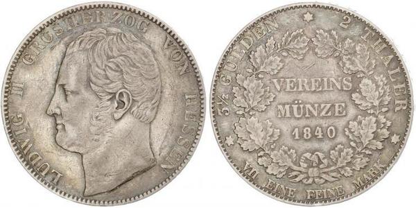 2 Thaler 黑森-达姆施塔特 (1806 - 1918) 銀 路德维希二世 (黑森大公)