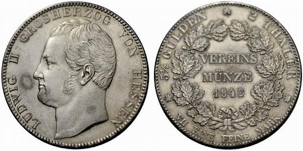 2 Thaler 黑森-达姆施塔特 (1806 - 1918) 銀 路德维希二世 (黑森大公)