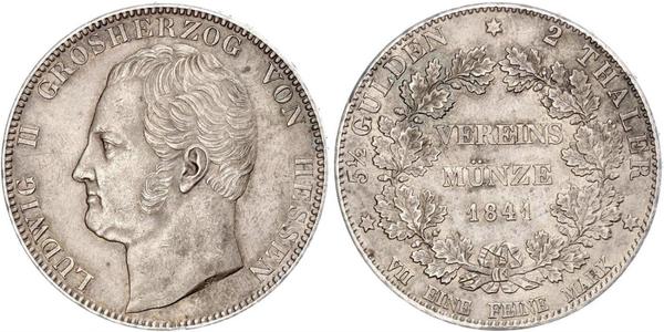 2 Thaler 黑森-达姆施塔特 (1806 - 1918) 銀 路德维希二世 (黑森大公)