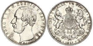 2 Thaler / 3.5 Gulden Royaume de Hanovre (1814 - 1866) Argent Georges V de Hanovre (1819 - 1878)