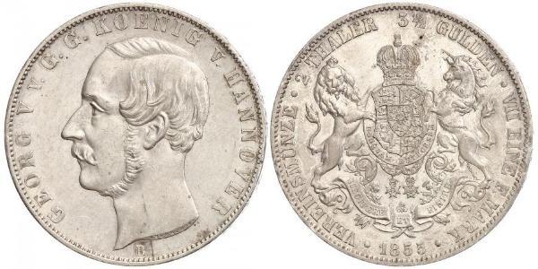 2 Thaler / 3.5 Gulden Royaume de Hanovre (1814 - 1866) Argent Georges V de Hanovre (1819 - 1878)