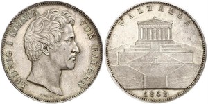 2 Thaler / 3.5 Gulden Regno di Baviera (1806 - 1918) Argento Ludovico I di Baviera (re)(1786 – 1868)