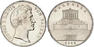 2 Thaler / 3.5 Gulden Regno di Baviera (1806 - 1918) Argento Ludovico I di Baviera (re)(1786 – 1868)