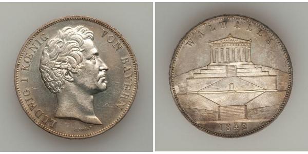 2 Thaler / 3.5 Gulden Regno di Baviera (1806 - 1918) Argento Ludovico I di Baviera (re)(1786 – 1868)