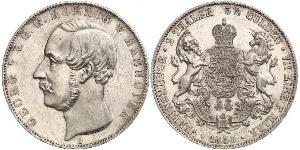 2 Thaler / 3.5 Gulden Regno di Hannover (1814 - 1866) Argento Giorgio V di Hannover (1819 - 1878)