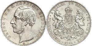 2 Thaler / 3.5 Gulden Regno di Hannover (1814 - 1866) Argento Giorgio V di Hannover (1819 - 1878)