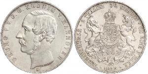 2 Thaler / 3.5 Gulden Regno di Hannover (1814 - 1866) Argento Giorgio V di Hannover (1819 - 1878)