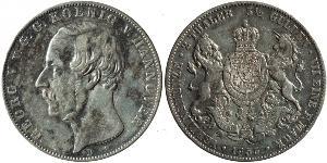 2 Thaler / 3.5 Gulden Regno di Hannover (1814 - 1866) Argento Giorgio V di Hannover (1819 - 1878)