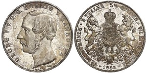 2 Thaler / 3.5 Gulden Regno di Hannover (1814 - 1866) Argento Giorgio V di Hannover (1819 - 1878)