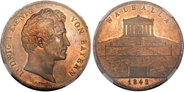 2 Thaler / 3.5 Gulden Reino de Baviera (1806 - 1918) Plata Luis I de Baviera(1786 – 1868)