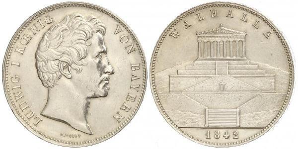 2 Thaler / 3.5 Gulden Reino de Baviera (1806 - 1918) Plata Luis I de Baviera(1786 – 1868)