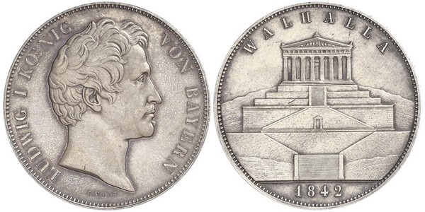 2 Thaler / 3.5 Gulden Reino de Baviera (1806 - 1918) Plata Luis I de Baviera(1786 – 1868)