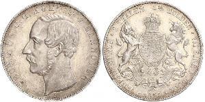 2 Thaler / 3.5 Gulden Reino de Hannover (1814 - 1866) Plata Jorge V de Hannover (1819 - 1878)