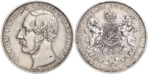 2 Thaler / 3.5 Gulden Reino de Hannover (1814 - 1866) Plata Jorge V de Hannover (1819 - 1878)